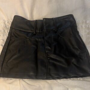 Princess Polly Black Leather Skirt